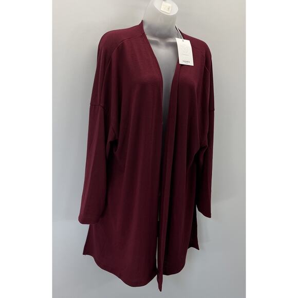 NWT Andree by Unit Cozy Neutral Minimalist Open Knit Woven Cardigan 2X - Picture 2 of 6